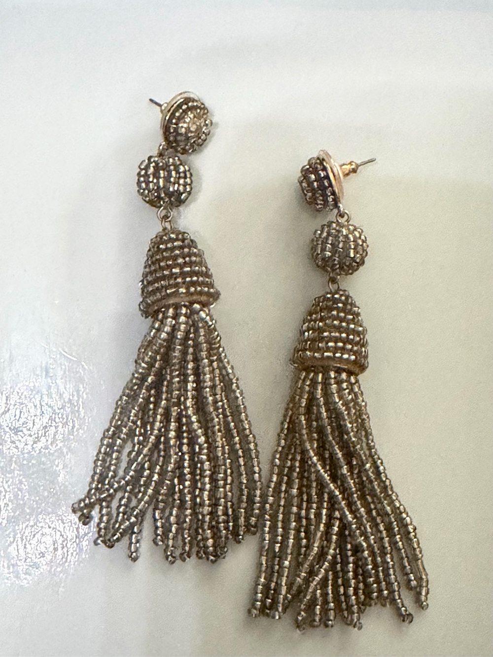 BaubleBar Beaded Tassel Drop Earrings - Metallic Gold